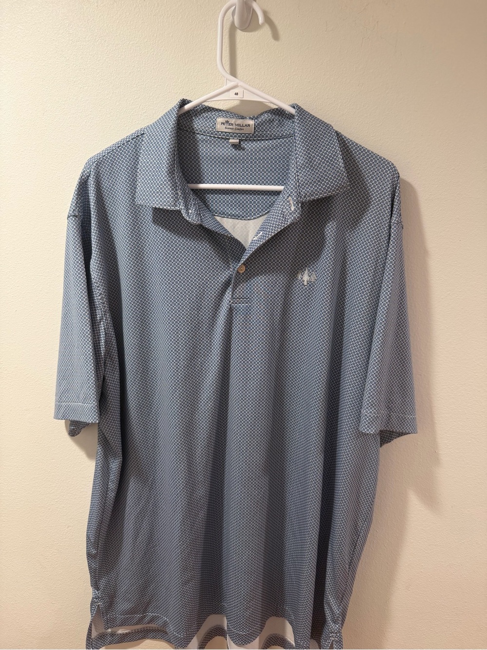 Peter Millar Blue Micro-Pattern Polo